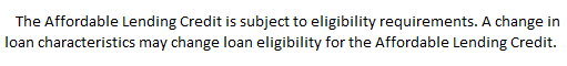 Affordable Lending Disclaimer